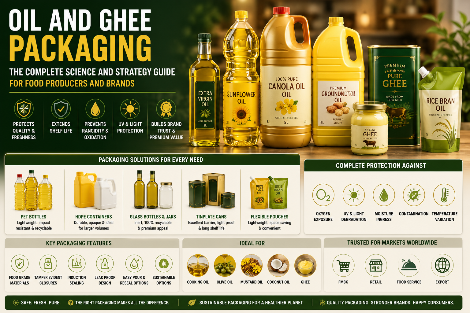 Oil and Ghee Packaging Solutions for Food Producers and FMCG Brands