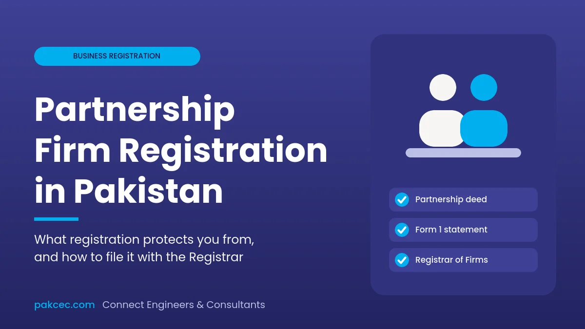 Partnership firm registration in Pakistan: partnership deed, Form 1 and the Registrar of Firms