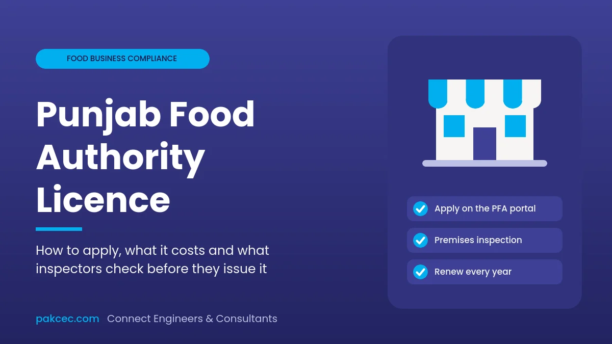 Punjab Food Authority licence: apply on the PFA portal, premises inspection and annual renewal