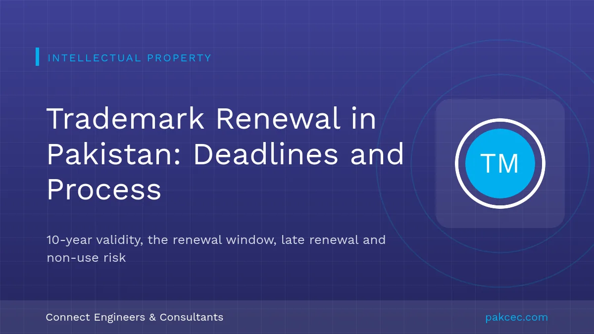 Trademark renewal in Pakistan with IPO-Pakistan: deadlines and process